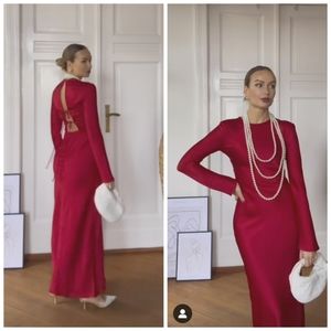 Zara Back V neck dress